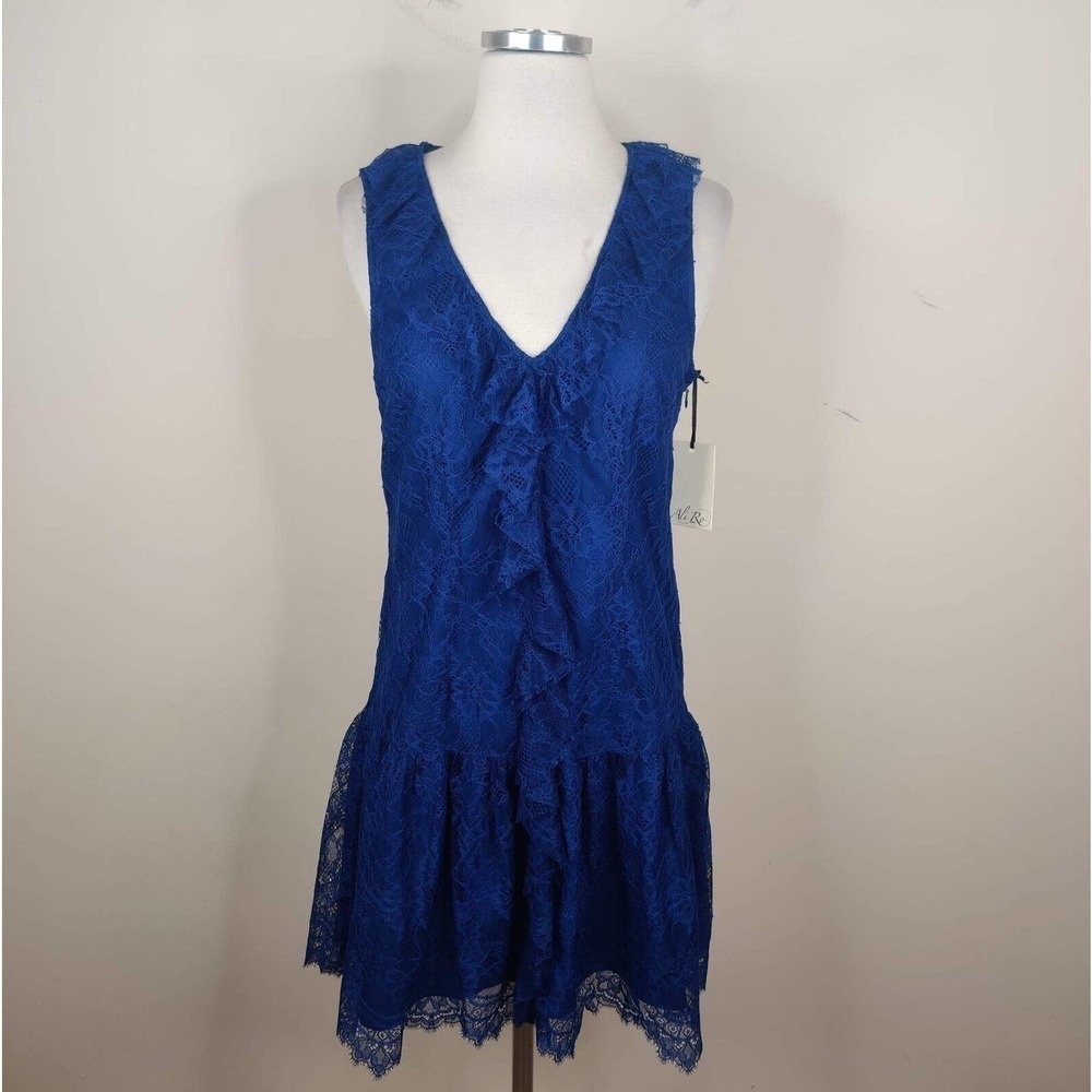 NWT Ali Ro Lace Lace Dress Ruffled Drop Waist Sleeveless Party